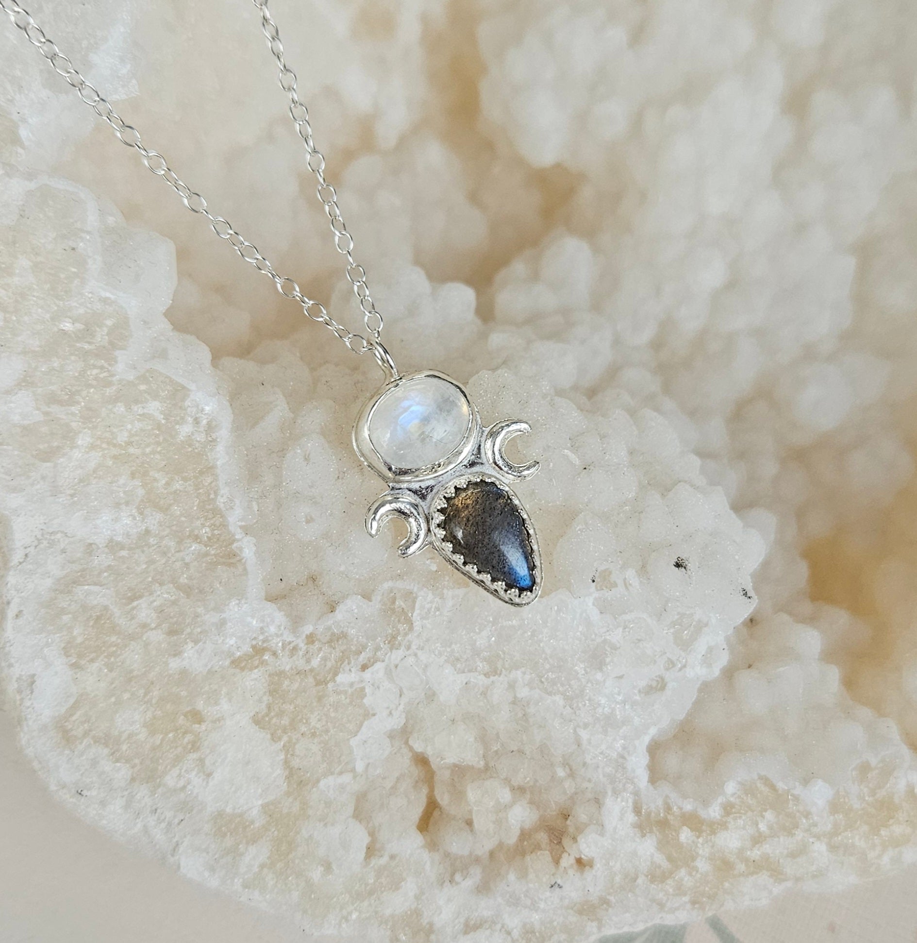 Collier_pendentif_pierre de lune_labrodorite_lune_argent 