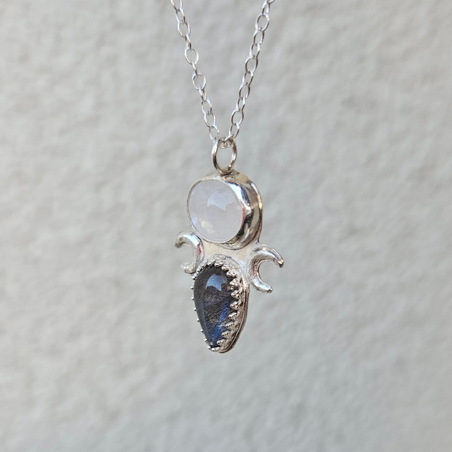 bijoux argent, collier argent, collier pierre naturelle, pendentif pierre naturelle, pendentif lune
