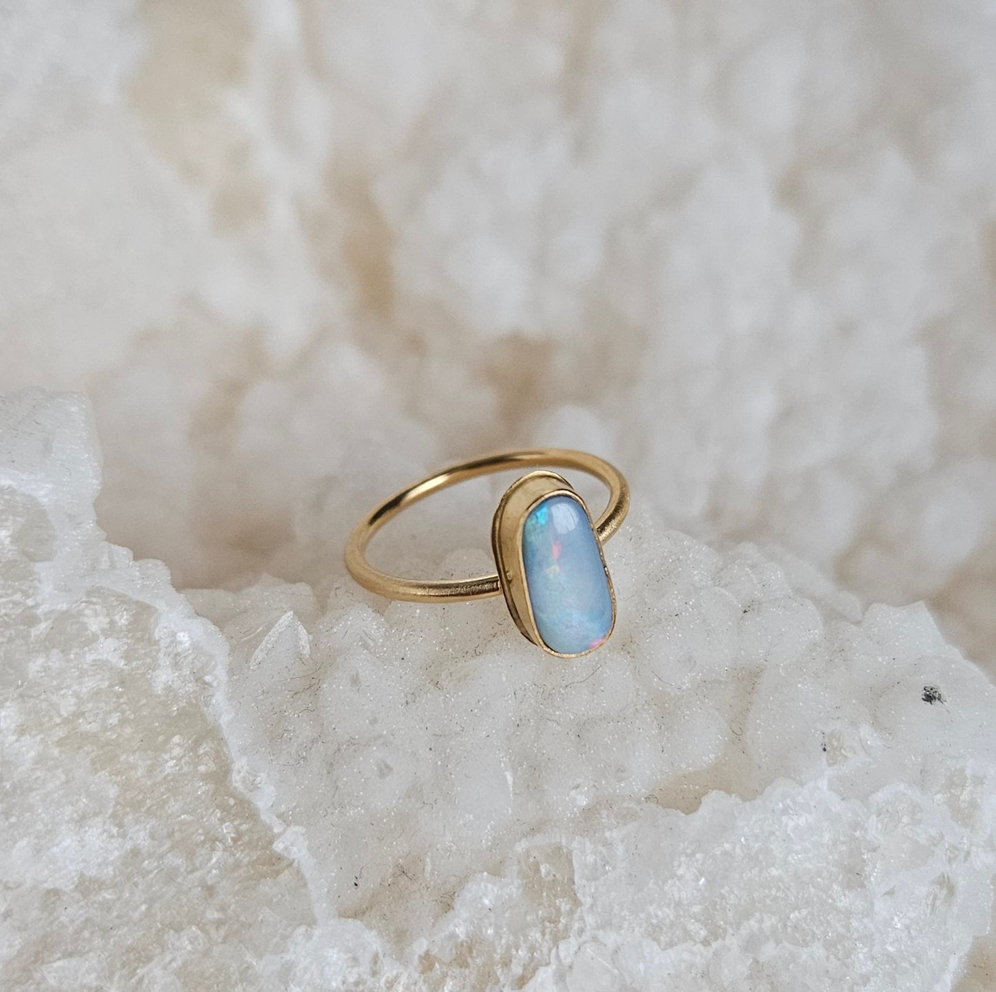 bijoux vermeil, bague en vermeil, bijoux plaqué or, bague pierre opale australienne